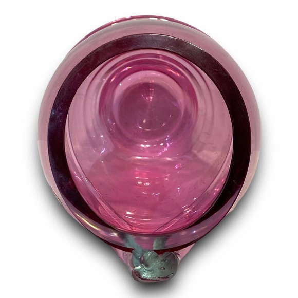 Vintage Josef Hospodka Chribska Glasworks Amethyst Pink Vase MCM Czech Republic - Picture 7 of 10